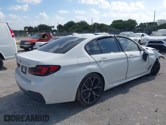2021 BMW 5 Series 530i with VIN WBA53BH01MWX02468, listed as a IAAI auction lot 42115308 with 26,649 mi miles and . Bid and sale history available at DreamBid. Image 4.