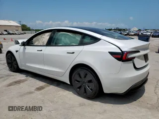 2025 Tesla Model 3 Long Range with VIN 5YJ3E1EB2SF882842, listed as a Copart auction lot 58424635 with 10,817 mi miles and Salvage title. Bid and sale history available at DreamBid. Image 2.