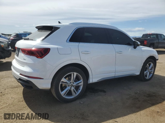 2022 Audi Q3 S line Premium Plus with VIN WA1EECF39N1046884, listed as a Copart auction lot 50009435 with 107,303 mi miles and Salvage Title. Bid and sale history available at carsss.com. Image 3.