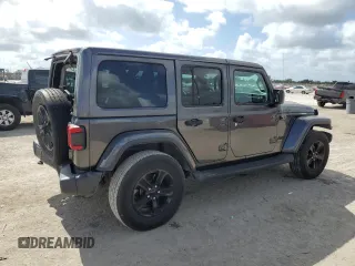2020 Jeep Wrangler Unlimited Sahara High Altitude with VIN 1C4HJXEG6LW286324, listed as a Copart auction lot 45111415 with 46,984 mi miles and Non repairable. Bid and sale history available at DreamBid. Image 3.
