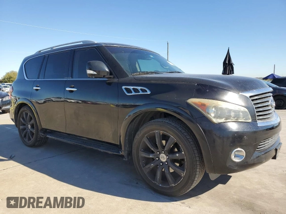2012 Infiniti QX56 7-passenger with VIN JN8AZ2NF8C9515240, listed as a Copart auction lot 80625364 with 106,945 mi miles and Clean Title. Bid and sale history available at carsss.com. Image 4.