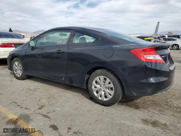 2012 Honda Civic Cpe LX with VIN 2HGFG3A56CH542707, listed as a Copart auction lot 43611665 with 76,377 mi miles and Salvage Title. Bid and sale history available at carsss.com. Image 2.