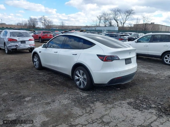 2021 Tesla Model Y Long Range with VIN 5YJYGDEEXMF283914, listed as a IAAI auction lot 41661936 with 53,212 mi miles. Bid and sale history available at carsss.com. Image 3.