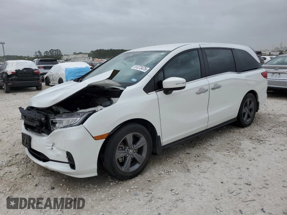 2021 Honda Odyssey EX with VIN 5FNRL6H56MB025283, listed as a Copart auction lot 51373475 with 25,851 mi miles and Salvage Title. Bid and sale history available at DreamBid. Image 1.