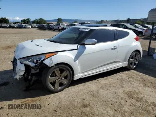 2015 Hyundai Veloster Turbo with VIN KMHTC6AE0FU225551, listed as a Copart auction lot 56966825 with 80,551 mi miles and Salvage title. Bid and sale history available at DreamBid. Image 1.