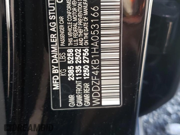 2017 Mercedes-Benz E-Class E 300 Luxury with VIN WDDZF4KB1HA053166, listed as a Copart auction lot 60332802 with 59,835 mi miles. Bid and sale history available at carsss.com. Image 10.