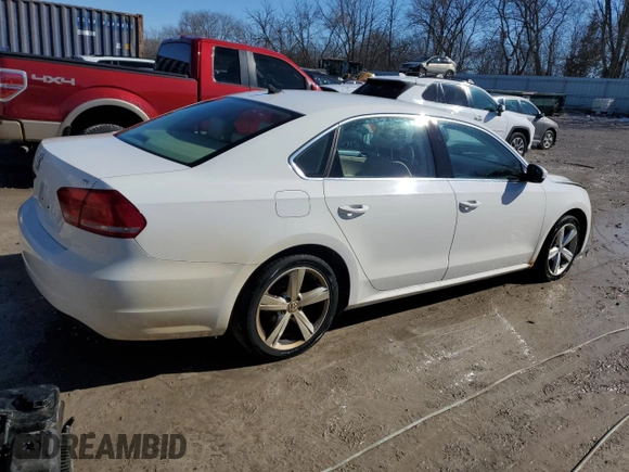 2013 Volkswagen Passat SE with VIN 1VWBH7A36DC139893, listed as a Copart auction lot 46299765 with 100,322 mi miles and Clean Title. Bid and sale history available at carsss.com. Image 3.