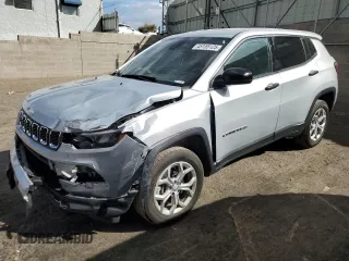 2024 Jeep Compass Sport with VIN 3C4NJDAN0RT158486, listed as a Copart auction lot 45155125 with 10,977 mi miles and Salvage title. Bid and sale history available at DreamBid. Image 1.