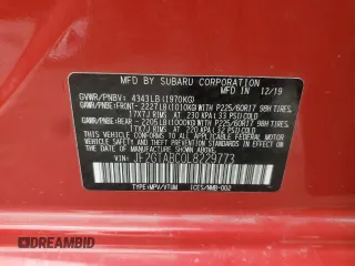 2020 Subaru Crosstrek с VIN JF2GTABC0L8229773, выставлен на аукционе Copart как лот 53292125 с пробегом 48 552 миль миль и На запчасти • Non repairable. История ставок и продаж доступна на DreamBid. Изображение 13.