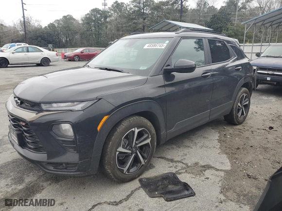 2023 Chevrolet TrailBlazer RS with VIN KL79MTSL7PB192128, listed as a Copart auction lot 48586745 with 8,758 mi miles and Non Repairable. Bid and sale history available at carsss.com. Image 1.