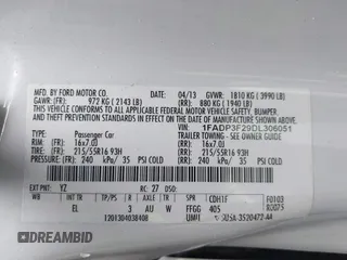 2013 Ford Focus SE with VIN 1FADP3F29DL306051, listed as a IAAI auction lot 42457611 with 86,817 mi miles and . Bid and sale history available at DreamBid. Image 9.