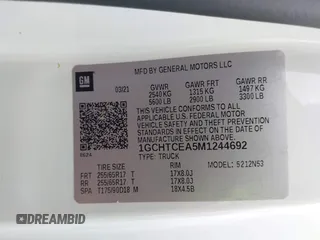 2021 Chevrolet Colorado 4WD LT z VIN 1GCHTCEA5M1244692, wystawiony jako IAAI lot #42096287 z przebiegiem 88 762 mil mil oraz . Historia ofert i sprzedaży dostępna na DreamBid. Obrazek 9.