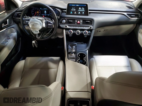 2021 Genesis G70 2.0T with VIN KMTG64LA0MU073278, listed as a Copart auction lot 76796594 with 47,983 mi miles and Salvage Title. Bid and sale history available at carsss.com. Image 8.