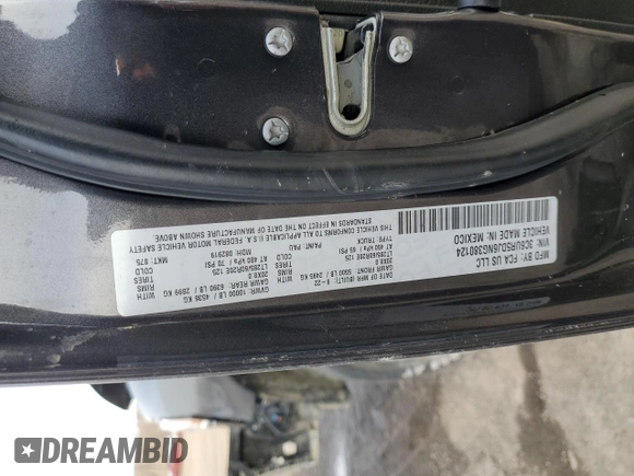 2022 Ram 2500 Big Horn with VIN 3C6UR5DJ6NG380124, listed as a Copart auction lot 45167495 with 41,428 mi miles and Salvage Title. Bid and sale history available at carsss.com. Image 14.