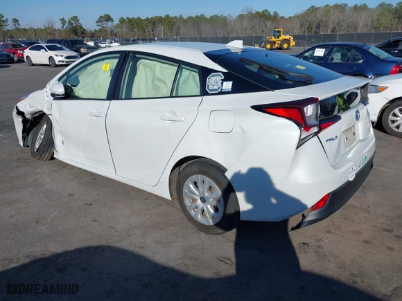 2022 Toyota Prius L Eco with VIN JTDKAMFU1N3162300, listed as a IAAI auction lot 41501371 with 16,521 mi miles. Bid and sale history available at carsss.com. Image 3.
