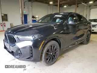 2025 BMW X6 xDrive40i with VIN 5UX33EX08S9Y77906, listed as a Copart auction lot 53037505 with 2,923 mi miles and Clean Title. Bid and sale history available at carsss.com. Image 1.