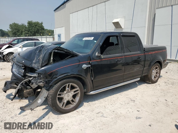 2002 Ford F-150 Harley Davidson with VIN 1FTRW07312KC64714, listed as a Copart auction lot 51275124 with 198,826 mi miles and Non Repairable. Bid and sale history available at carsss.com. Image 1.