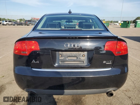 2007 Audi A4 2.0T with VIN WAUDF78E57A127434, listed as a Copart auction lot 61790355 with 203,514 mi miles and Salvage title. Bid and sale history available at DreamBid. Image 6.