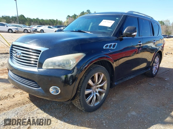 2011 Infiniti QX56 7-passenger with VIN JN8AZ2NF3B9503608, listed as a IAAI auction lot 41875603 with 215,051 mi miles. Bid and sale history available at carsss.com. Image 17.