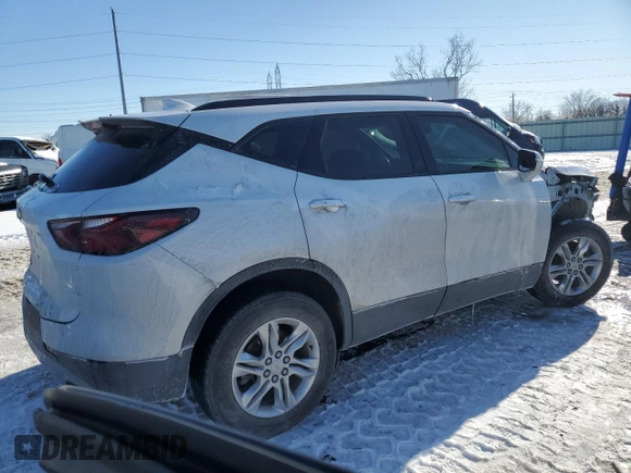 2021 Chevrolet Blazer LT with VIN 3GNKBHR49MS541772, listed as a Copart auction lot 46222455 with 39,369 mi miles and Salvage title. Bid and sale history available at DreamBid. Image 3.