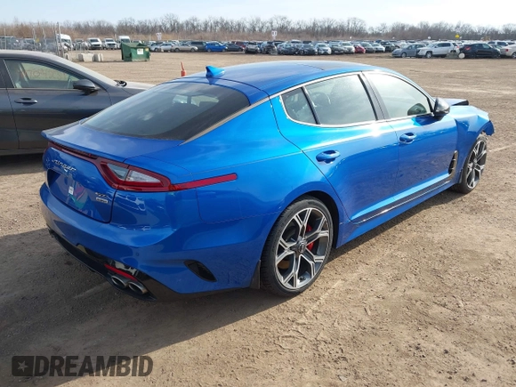 2020 Kia Stinger GT1 with VIN KNAE45LCXL6074179, listed as a IAAI auction lot 41718721 with 58,092 mi miles. Bid and sale history available at carsss.com. Image 4.