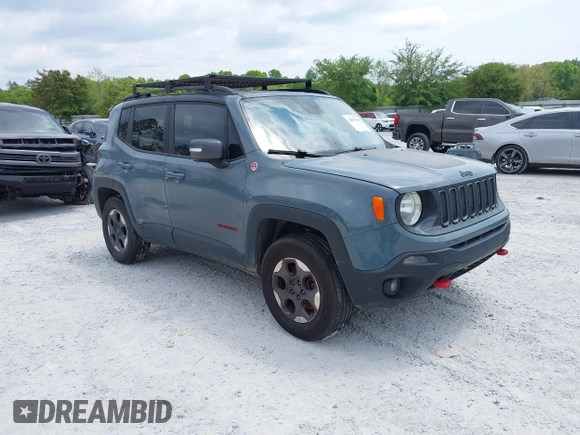 2017 Jeep Renegade Deserthawk z VIN ZACCJBCBXHPF82004, wystawiony jako IAAI lot #42027598 z przebiegiem Nie podano mil oraz . Historia ofert i sprzedaży dostępna na DreamBid. Obrazek 1.