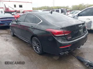 2018 Genesis G80 Sport with VIN KMHGN4JB2JU228949, listed as a IAAI auction lot 41996505 with 102,286 mi miles and . Bid and sale history available at DreamBid. Image 3.