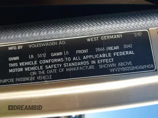 1987 Volkswagen Vanagon with VIN WV2YB0252HG069458, listed as a IAAI auction lot 41945327 with Not Provided miles and . Bid and sale history available at DreamBid. Image 9.
