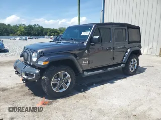 2018 Jeep Wrangler Unlimited Sahara with VIN 1C4HJXENXJW329669, listed as a Copart auction lot 51242805 with 57,981 mi miles and Salvage Title. Bid and sale history available at carsss.com. Image 1.
