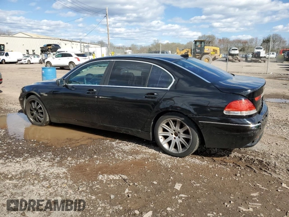 2003 BMW 7 Series 745Li with VIN WBAGN63403DR13725, listed as a Copart auction lot 52175805 with Not Provided miles and Salvage Title. Bid and sale history available at carsss.com. Image 2.