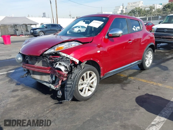 2013 Nissan Juke S with VIN JN8AF5MR5DT221143, listed as a IAAI auction lot 41149553 with 50,377 mi miles. Bid and sale history available at carsss.com. Image 2.