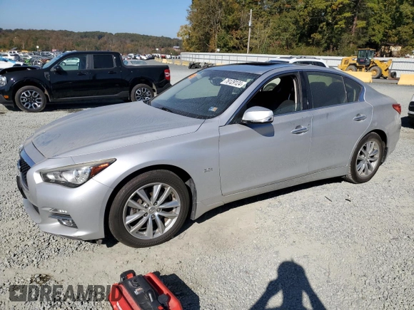2017 Infiniti Q50 3.0t Premium with VIN JN1EV7AR0HM840588, listed as a Copart auction lot 76129124 with 107,886 mi miles and Salvage Title. Bid and sale history available at carsss.com. Image 1.