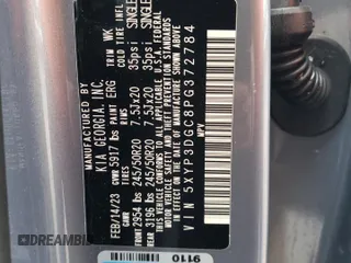 2023 Kia Telluride EX X-Line with VIN 5XYP3DGC8PG372784, listed as a Copart auction lot 51593535 with 12,353 mi miles and Salvage title. Bid and sale history available at DreamBid. Image 13.