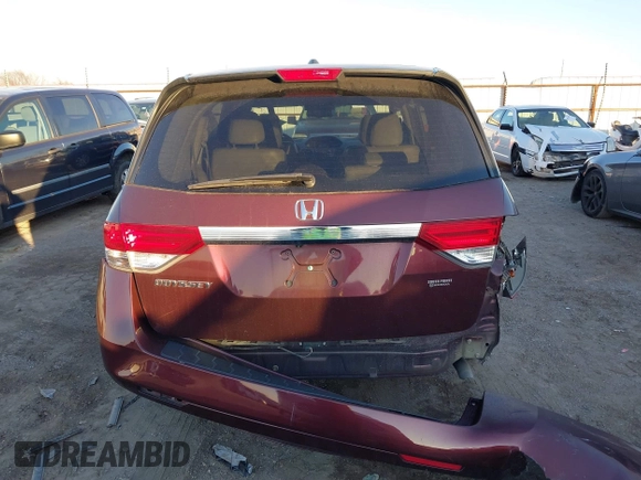 2017 Honda Odyssey EX-L with VIN 5FNRL5H62HB022308, listed as a IAAI auction lot 41213635 with 97,161 mi miles and . Bid and sale history available at DreamBid. Image 16.