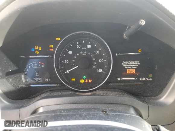2019 Honda HR-V EX-L with VIN 3CZRU6H72KM721883, listed as a Copart auction lot 43215435 with 46,670 mi miles and Salvage Title. Bid and sale history available at carsss.com. Image 9.