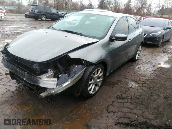 2013 Dodge Dart SXT with VIN 1C3CDFBA7DD117457, listed as a IAAI auction lot 41729302 with 123,422 mi miles. Bid and sale history available at carsss.com. Image 2.