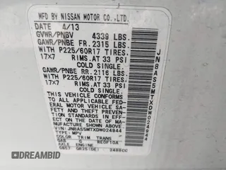 2013 Nissan Rogue S with VIN JN8AS5MTXDW024944, listed as a IAAI auction lot 41850245 with 156,670 mi miles. Bid and sale history available at carsss.com. Image 9.