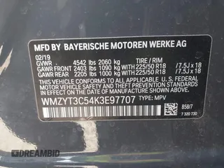 2019 MINI Countryman Cooper S с VIN WMZYT3C54K3E97707, выставлен на аукционе IAAI как лот 41882818 с пробегом 51 567 миль миль и . История ставок и продаж доступна на DreamBid. Изображение 9.