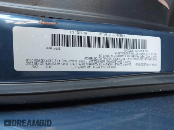 2008 Subaru Outback i with VIN 4S4BP61C187303285, listed as a IAAI auction lot 42023254 with 97,761 mi miles and . Bid and sale history available at DreamBid. Image 9.