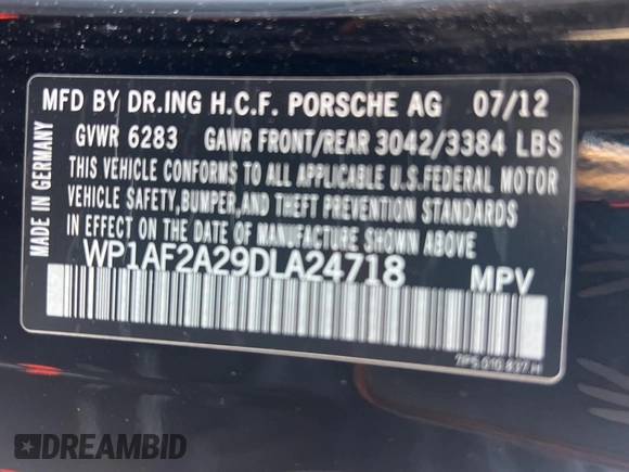 2013 Porsche Cayenne Diesel with VIN WP1AF2A29DLA24718, listed as a Copart auction lot 65841635 with 172,709 mi miles and Clean title. Bid and sale history available at DreamBid. Image 10.