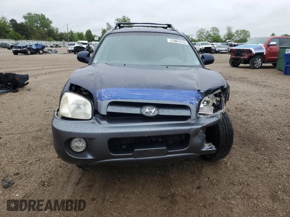 2005 Hyundai Santa Fe GLS with VIN KM8SC13D55U975111, listed as a Copart auction lot 57801515 with 126,220 mi miles and Salvage title. Bid and sale history available at DreamBid. Image 5.