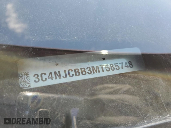 2021 Jeep Compass Latitude with VIN 3C4NJCBB3MT585748, listed as a Copart auction lot 56159395 with 101,258 mi miles and Salvage title. Bid and sale history available at DreamBid. Image 13.