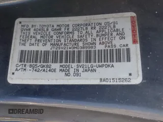 1991 Toyota Camry z VIN JT2SV21W3M0389983, wystawiony jako IAAI lot #42448678 z przebiegiem 312 034 mil mil oraz . Historia ofert i sprzedaży dostępna na DreamBid. Obrazek 9.