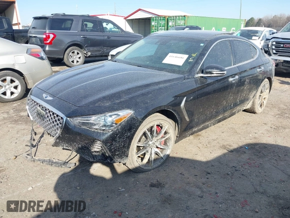 2021 Genesis G70 3.3T with VIN KMTG74LE8MU071424, listed as a IAAI auction lot 41646686 with 23,487 mi miles. Bid and sale history available at carsss.com. Image 17.