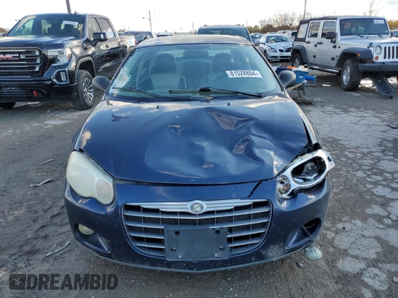 2005 Chrysler Sebring with VIN 1C3EL36R85N629878, listed as a Copart auction lot 81528804 with 200,926 mi miles and Salvage Title. Bid and sale history available at DreamBid. Image 5.