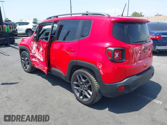 2021 Jeep Renegade Latitude with VIN ZACNJCBB4MPM32798, listed as a IAAI auction lot 42180438 with 31,859 mi miles and . Bid and sale history available at DreamBid. Image 3.