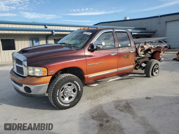 2005 Dodge 2500 SLT with VIN 3D7KS28D35G750040, listed as a Copart auction lot 42591365 with 105,523 mi miles and Salvage Title. Bid and sale history available at carsss.com. Image 1.