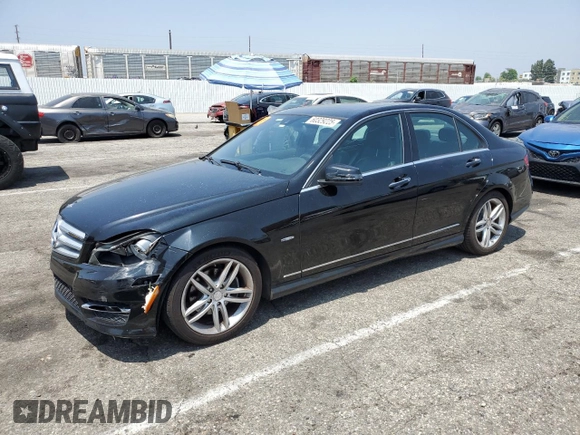 2012 Mercedes-Benz C 250 Sport with VIN WDDGF4HB7CA601162, listed as a Copart auction lot 60329225 with 122,189 mi miles and Salvage title. Bid and sale history available at DreamBid. Image 1.