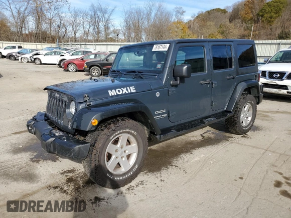2018 Jeep Wrangler JK Unlimited Sport S with VIN 1C4BJWDG1JL896390, listed as a Copart auction lot 78167144 with 114,813 mi miles and Salvage Title. Bid and sale history available at carsss.com. Image 1.