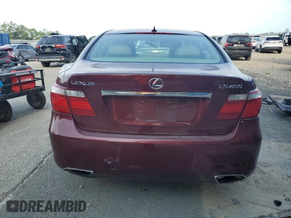 2007 Lexus LS 460 with VIN JTHBL46F475030195, listed as a Copart auction lot 65994595 with Not provided miles and Clean title. Bid and sale history available at DreamBid. Image 6.